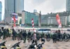 Personel TNI-Polri Bersiaga di Bundaran HI Jelang Unjuk Rasa Mahasiswa