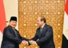 Presiden Mesir Bakal Temui Prabowo di Indonesia